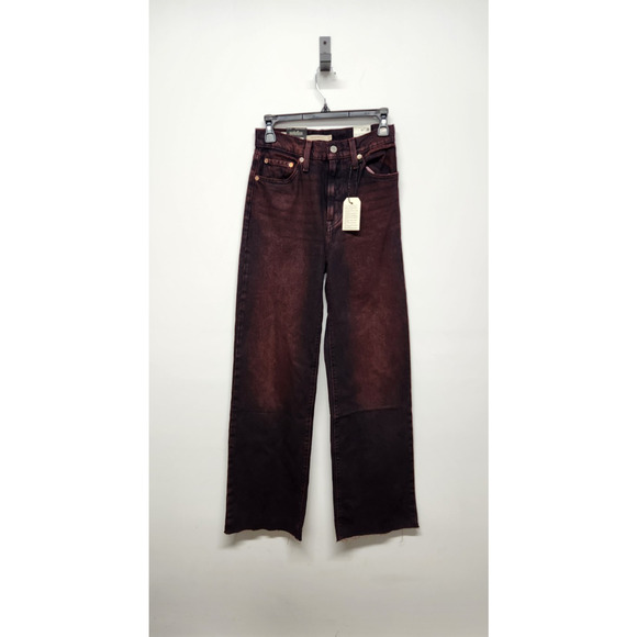 Levi's Ribcage Wide Leg Women's Super High Rise Jeans, Size 24x32 In Cherry Red - Picture 4 of 16